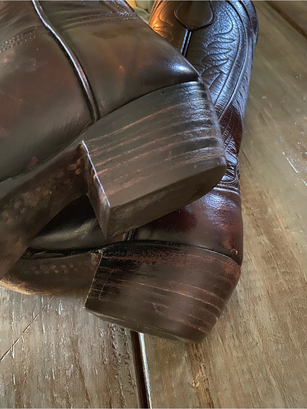 Vtg Luchesse Leather Western San Antonio 8083 Cowboy Boots Womens 7B Brown - Picture 6 of 8
